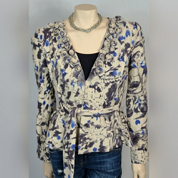 Anthropologie Tabitha Wool Belted Cardigan SZ S